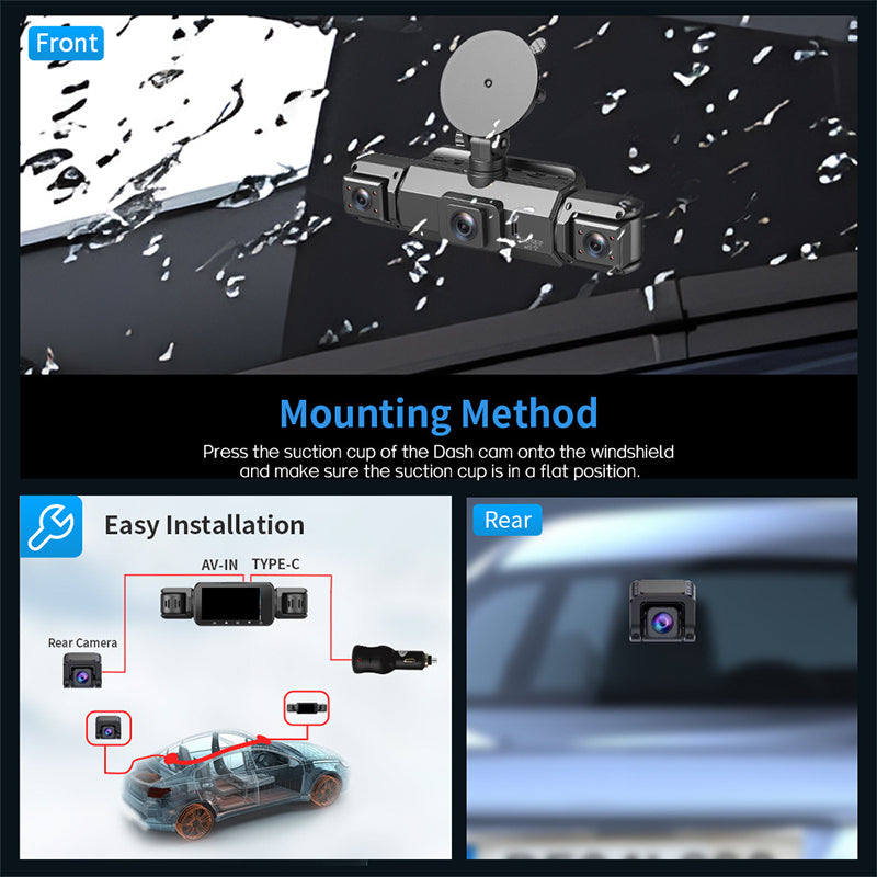 4-Channel HD Dash Cam with Night Vision