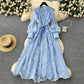 💖Vintage Embroidered Lantern Sleeve Dress & Free shipping✈️