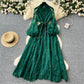 💖Vintage Embroidered Lantern Sleeve Dress & Free shipping✈️
