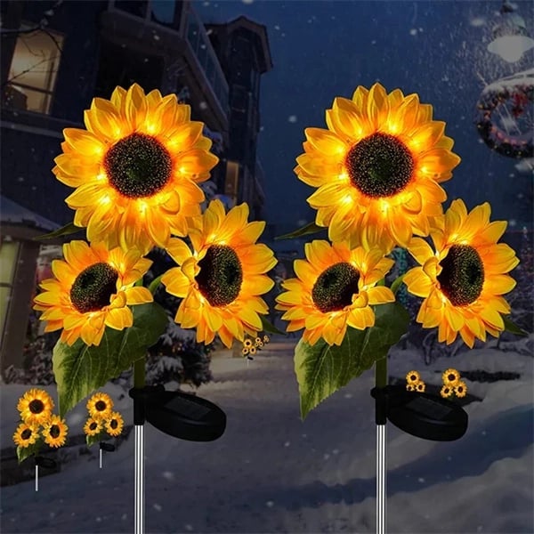 🌻☀️ LIMITED-TIME OFF! 3-Head Solar Sunflower Garden Light – Realistic Petals, IP65 Weather Resistance & Warm White Glow ✨