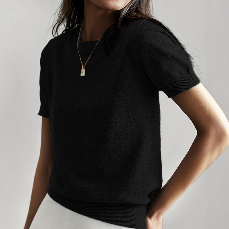 🎁New arrival 50% OFF💥Women's Crew Neck Short Sleeve Knit Top
