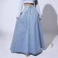 ⏳Limited-time 57% off⏰Vintage Button-Front A-Line Denim Skirt👗