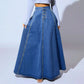 ⏳Limited-time 57% off⏰Vintage Button-Front A-Line Denim Skirt👗