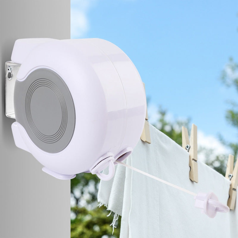 Invisible retractable clothesline with double line