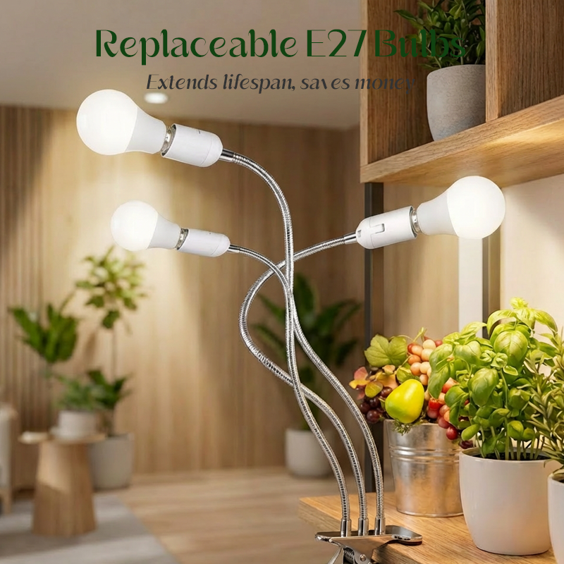 LED Plant Grow Light with Timer & Clamp