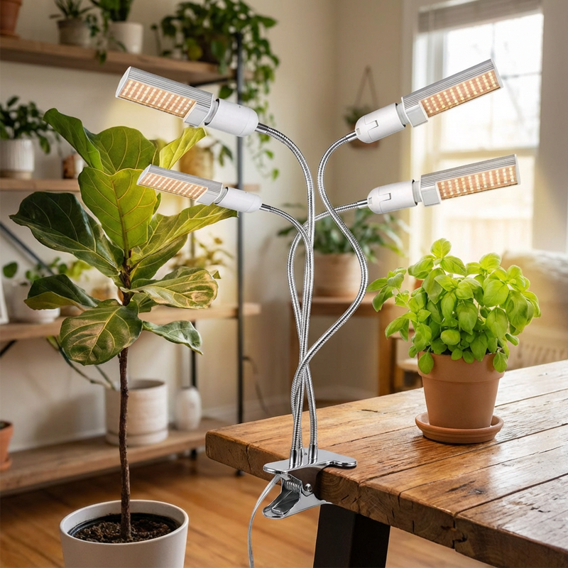 LED Plant Grow Light with Timer & Clamp