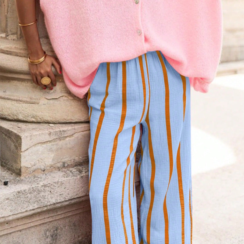 🎁New arrival 52% OFF💥Women's Striped Wide-Leg Casual Pants