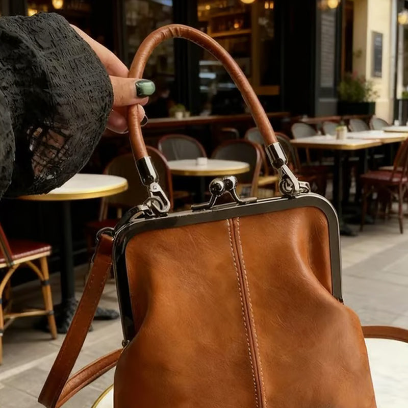 🥳2026 HOT SALE🥳Vintage Kiss-Lock Bag – 2-in-1 Carry & Organized