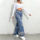 🎁Free Gift 🎁 ⏳Limited-time 50% off⏰Women's Floral Print Straight-Leg Jeans💐👖— Free shipping for two pieces