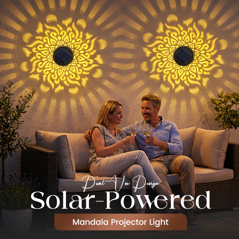 📢📢50% OFF !! ⏰🌿Solar Mandala Projection Lamp Waterproof Auto Light
