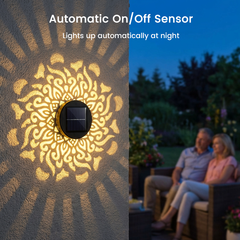 📢📢50% OFF !! ⏰🌿Solar Mandala Projection Lamp Waterproof Auto Light