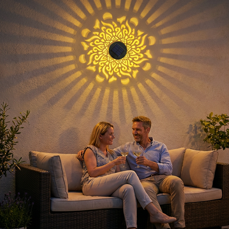 📢📢50% OFF !! ⏰🌿Solar Mandala Projection Lamp Waterproof Auto Light