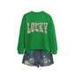 🍀St. Patrick’s Day Essential! Women's Lucky Shamrock Graphic Sweatshirt 🎁