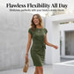 Casual Crew Neck Ruched Bodycon Mini Dress