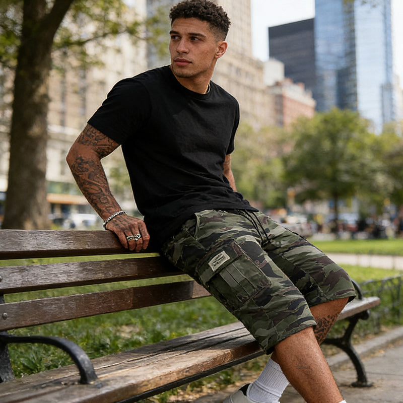 Men's Camouflage Cargo Shorts – Multi-Pocket, Adjustable Waist & Breathable Fabric (2XS–3XL)