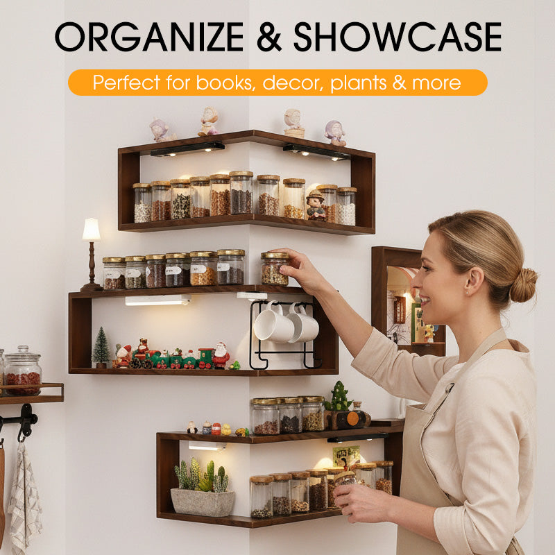 🥳2026 HOT SALE🥳💞55% OFF!✨ 💝Rustic Wood Corner Wall Shelf