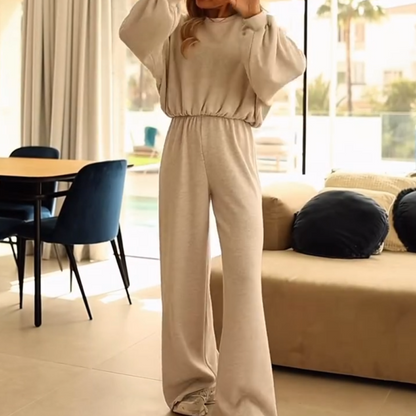 Women’s Relaxed Fit Crop Top & Wide-Leg Pants Set