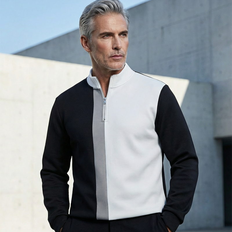 👕 50% OFF NOW! 🔥 Men's Color-Block Quarter-Zip Tracksuit Set – Stylish Design, Comfortable Fit & Perfect for Sports 🏃