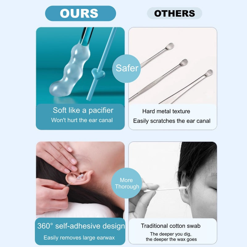 🥳 Last Day Buy 1 Get 1 Free 🦻 Reusable Earwax Remover with Soft Adhesive Tips – Removes Wax Effectively Without Cotton Mess 🧼👂✨