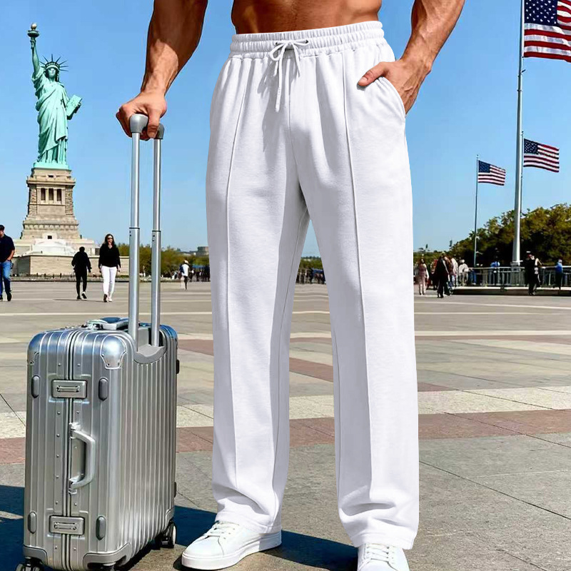 🔥While Supplies Last 50% OFF!🎉 Men's Elastic Waist Drawstring Straight Leg Pants