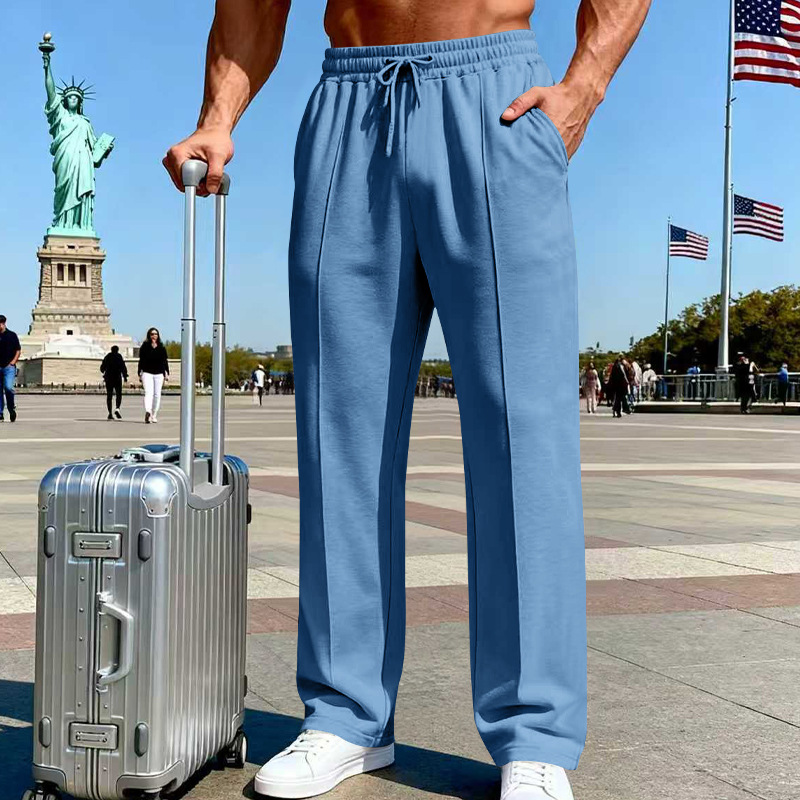🔥While Supplies Last 50% OFF!🎉 Men's Elastic Waist Drawstring Straight Leg Pants