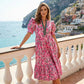 🎁2026 New Arrivals 60% OFF💖Women's Floral Print Puff Sleeve Maxi Dress
