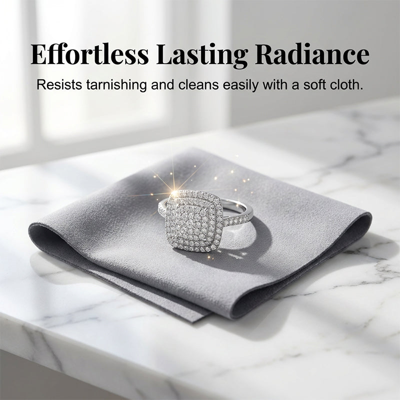 💐50% OFF ! Women's Square Halo Ring – Pairs with Evening & Daily Looks 🌟👗【Limited Stock】