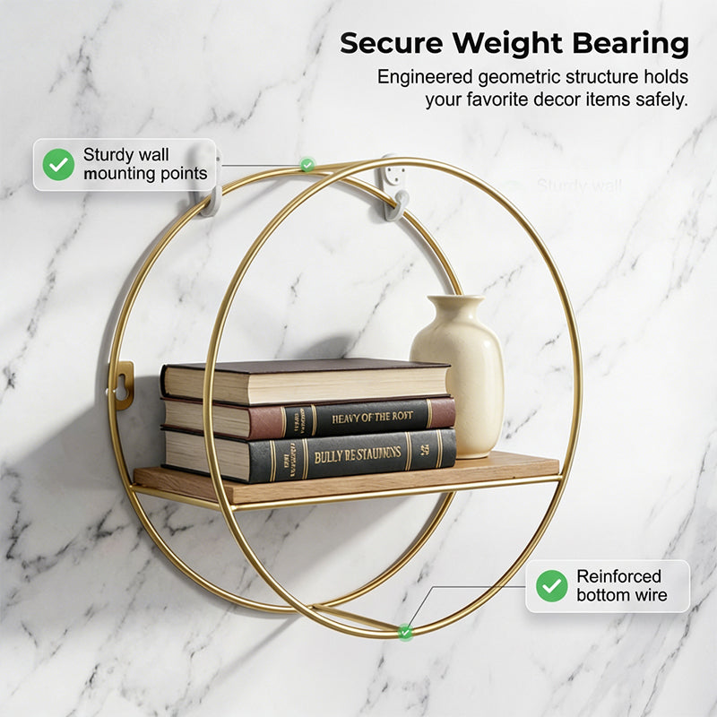 Round Metal Wall-Mounted Shelf
