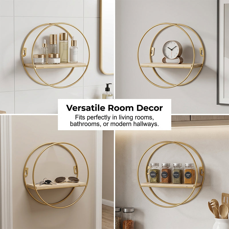 Round Metal Wall-Mounted Shelf