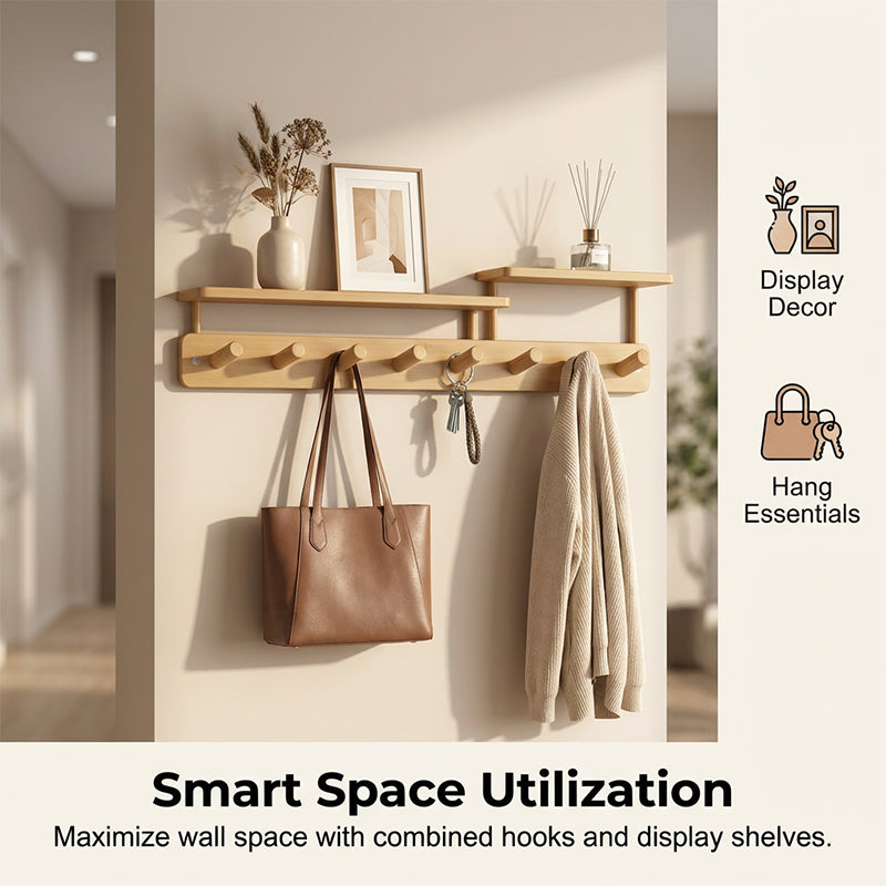 Space-Saving Wall-Mount Coat Rack with Shelf