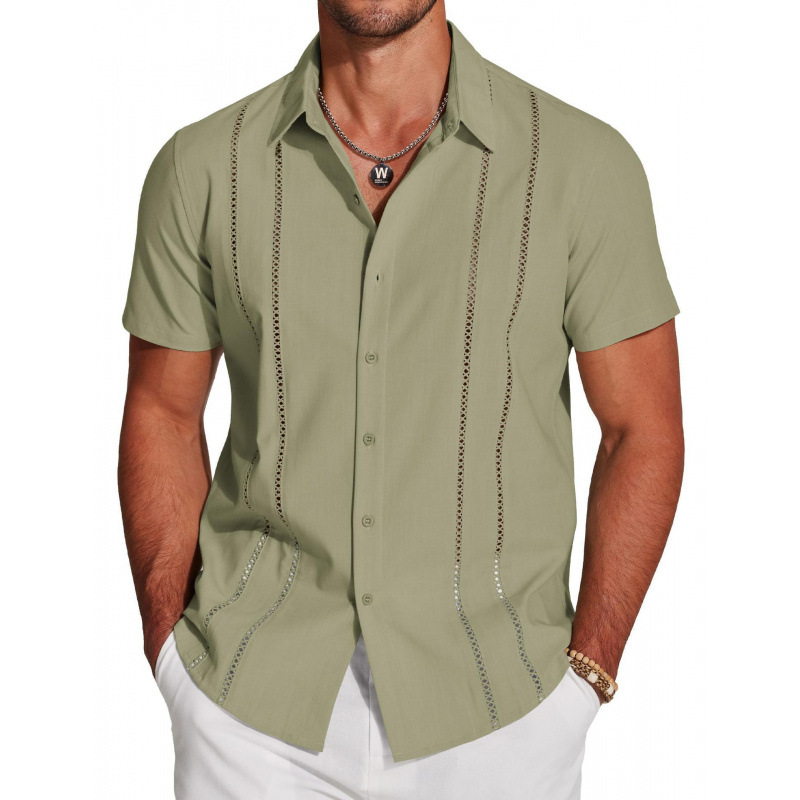 Men's Casual Short Sleeve Button-Down Shirt
