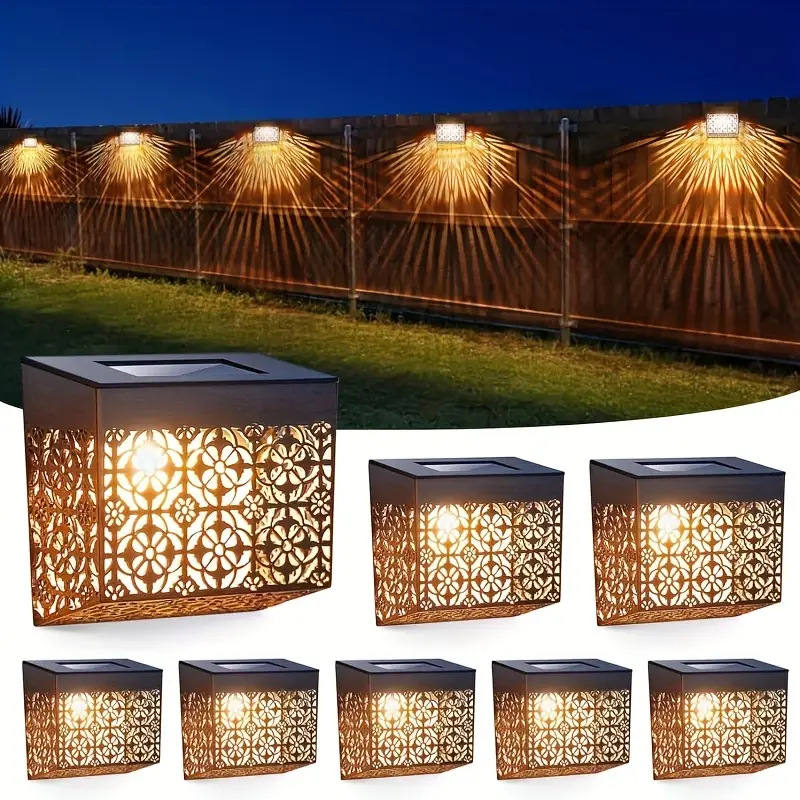 Solar Powered LED Hollow Wall Light for Pathway & Yard