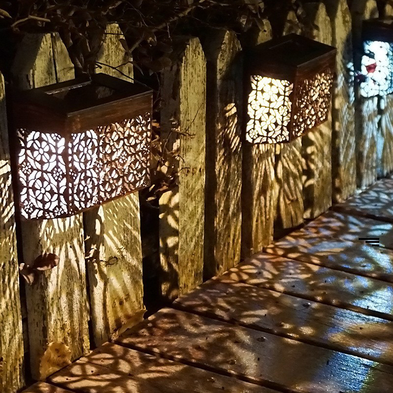 Solar Powered LED Hollow Wall Light for Pathway & Yard