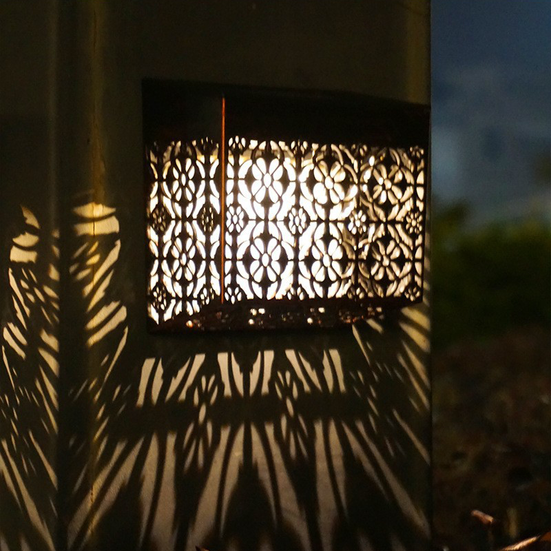 Solar Powered LED Hollow Wall Light for Pathway & Yard