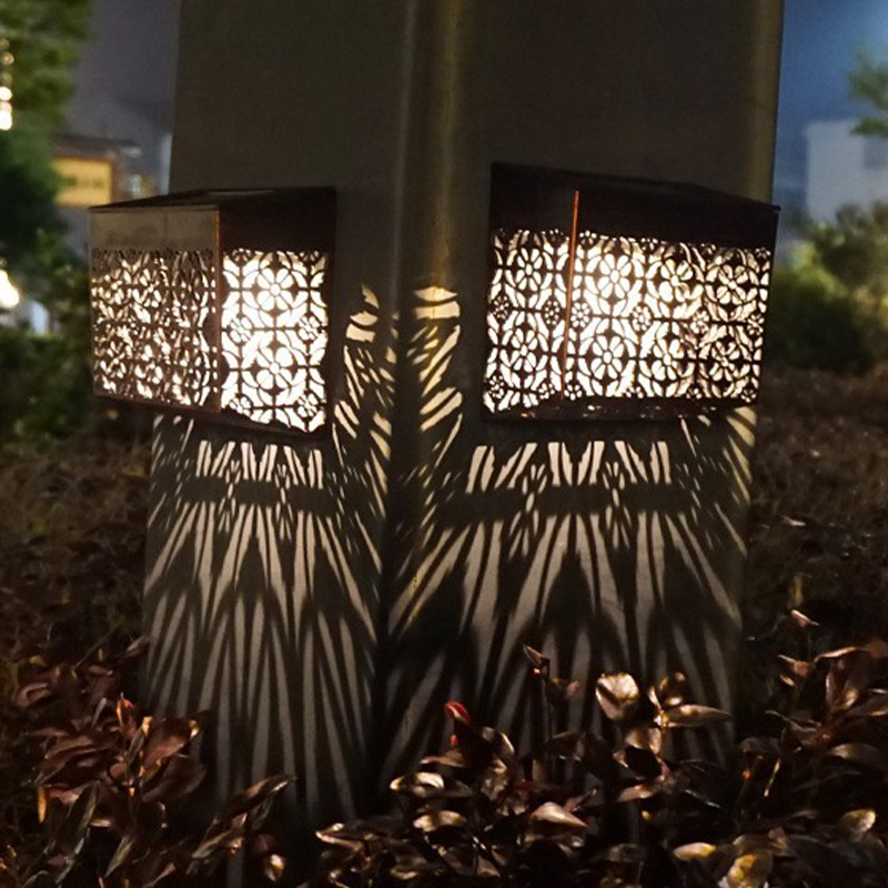 Solar Powered LED Hollow Wall Light for Pathway & Yard