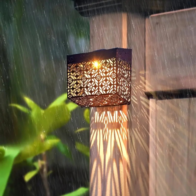 Solar Powered LED Hollow Wall Light for Pathway & Yard