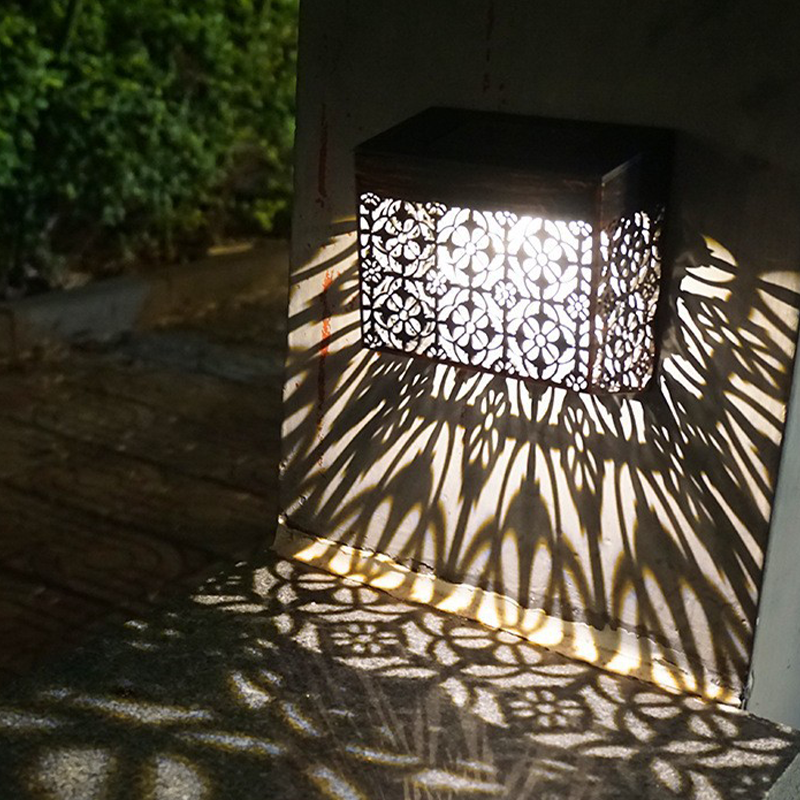 Solar Powered LED Hollow Wall Light for Pathway & Yard
