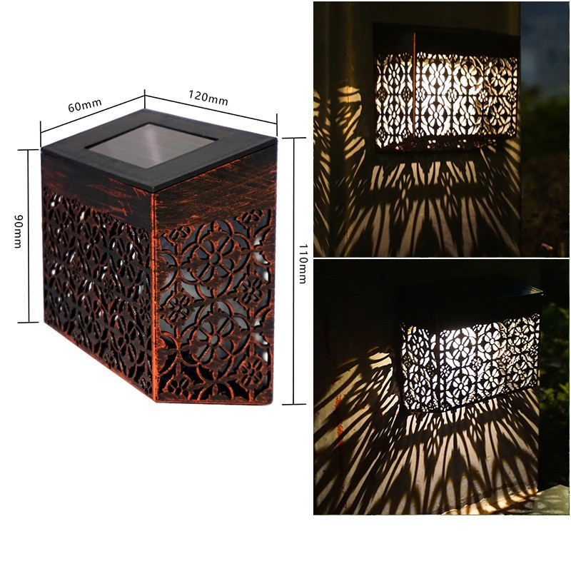 Solar Powered LED Hollow Wall Light for Pathway & Yard