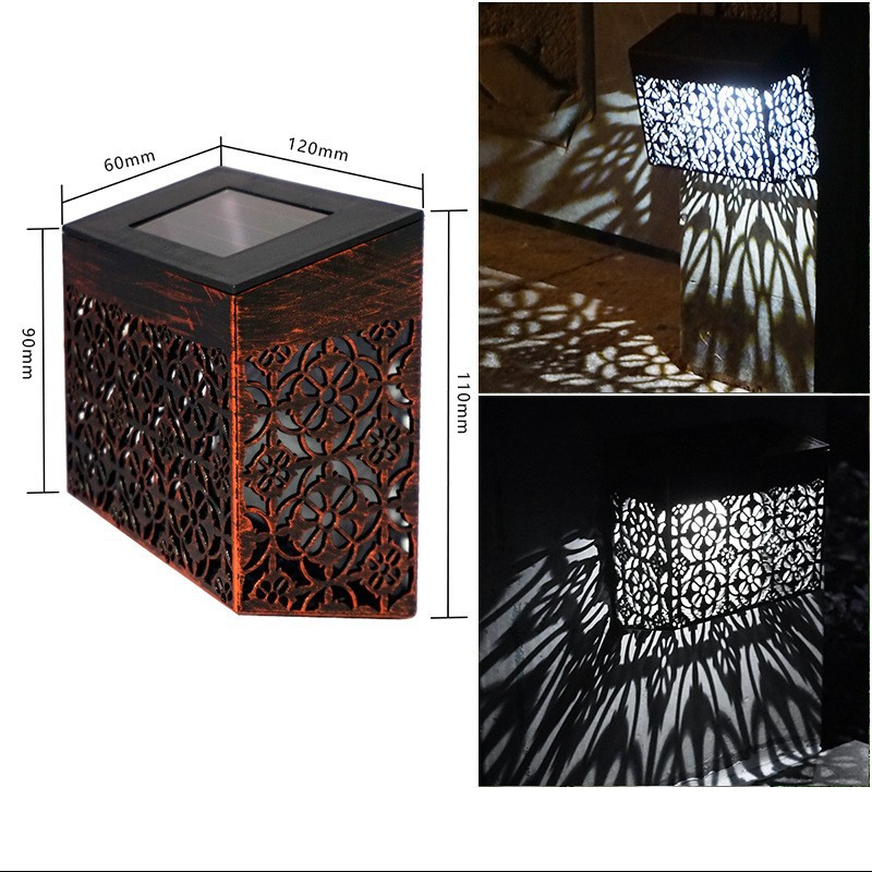 Solar Powered LED Hollow Wall Light for Pathway & Yard
