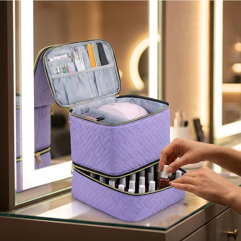 🔥50％ OFF🔥Double-Layer Nail Polish Organizer Bag