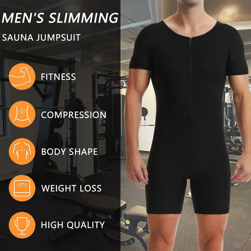 🧖‍♂️ 50% OFF NOW! 🔥 Men's Full Body Sauna Jumpsuit – Weight Loss Support, Sweat-Boosting & Perfect for Workout 💪