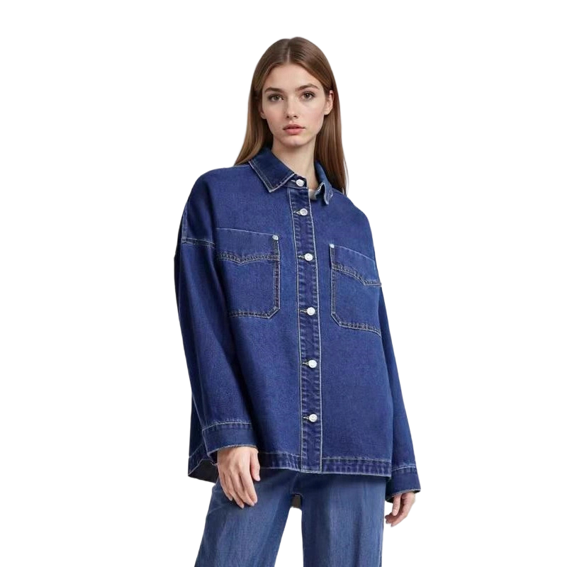 Casual Long Sleeve Denim Shirt Jacket
