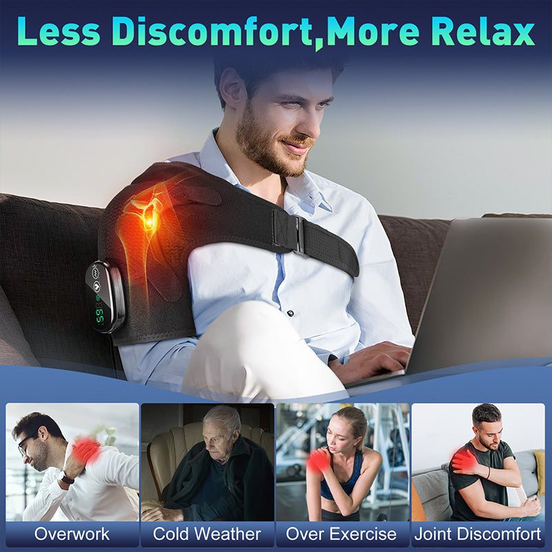 Heated Shoulder Brace with Vibration for Men & Women