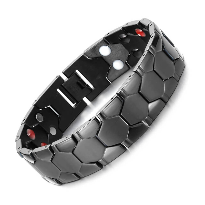 🔥 LIMITED TIME: 50% OFF! ⚽ Men's Magnetic Soccer Bracelet – Hexagonal Pattern, Stainless Steel & Energy Stones ✨