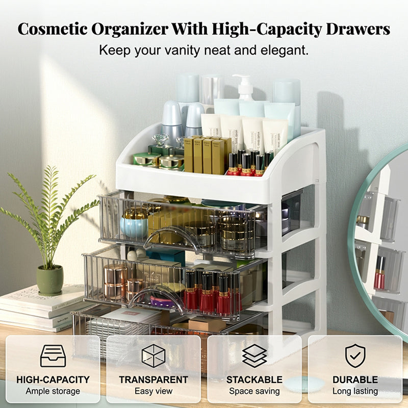 ⏰Limited-time 50% off💄✨Stackable Desktop Organizer with Clear Drawers