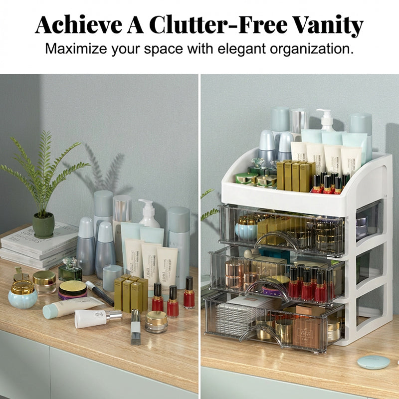 ⏰Limited-time 50% off💄✨Stackable Desktop Organizer with Clear Drawers