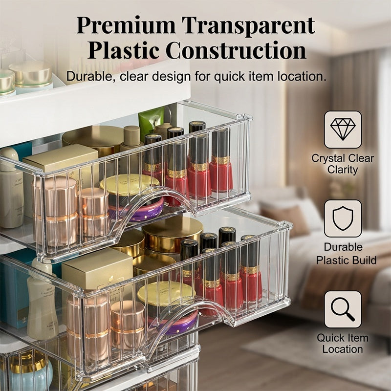 ⏰Limited-time 50% off💄✨Stackable Desktop Organizer with Clear Drawers