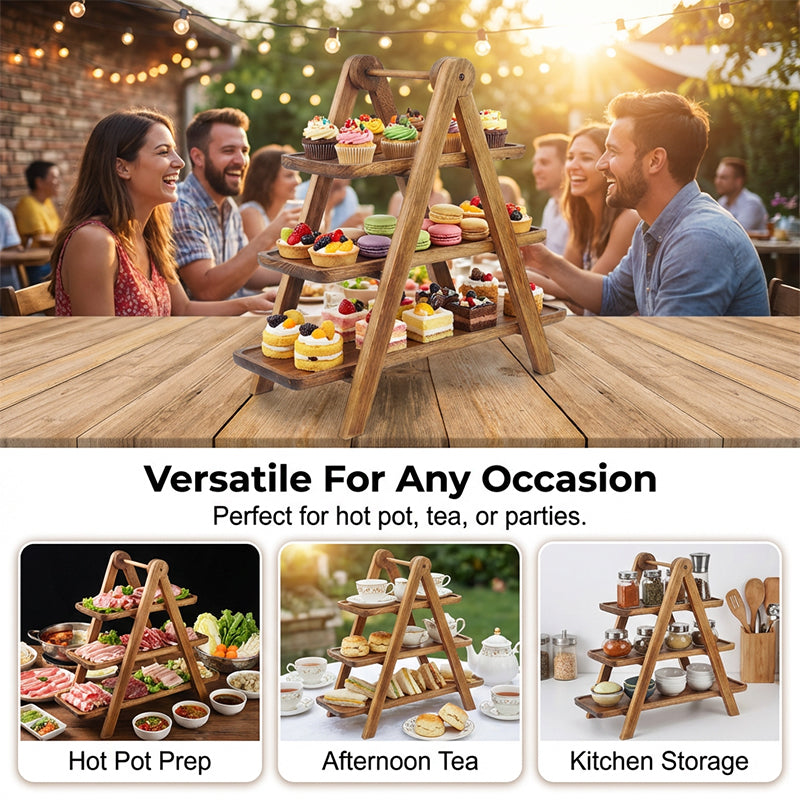 🔥50% OFF🔥3-Tier Wooden Serving Tray