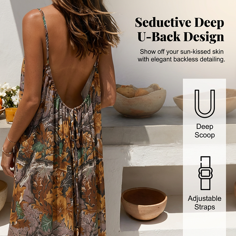 🔥💗LAST DAY SALE 50% OFF⚡50K+ SOLD🪞✨Backless Spaghetti Strap Maxi Dress👗Women Summer Lightweight Flowy Long Dress For Beach Vacation Evening Party UK Stock