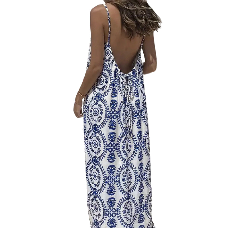🔥💗LAST DAY SALE 50% OFF⚡50K+ SOLD🪞✨Backless Spaghetti Strap Maxi Dress👗Women Summer Lightweight Flowy Long Dress For Beach Vacation Evening Party UK Stock